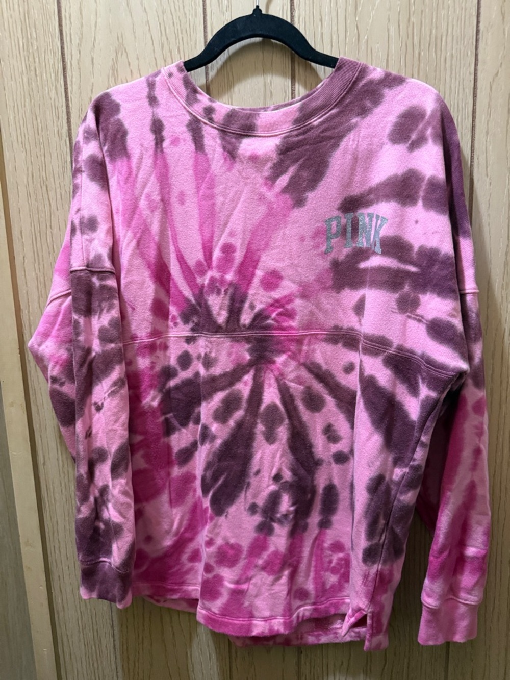 PINK Victoria's Secret Pink and Black Crewneck Sweatshirt